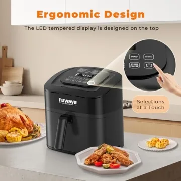 Nuwave Brio 10-in-1 Air Fryer 7.25Qt with App and Recipes