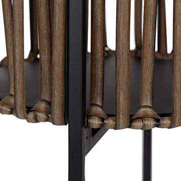 Kate and Laurel Paynter 2-Piece Floor Planter Set with PVC Wicker and Metal Stands