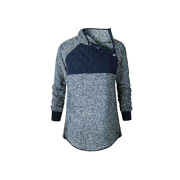 Stylish Famulily Women's Fleece Pullover Sweater in Navy