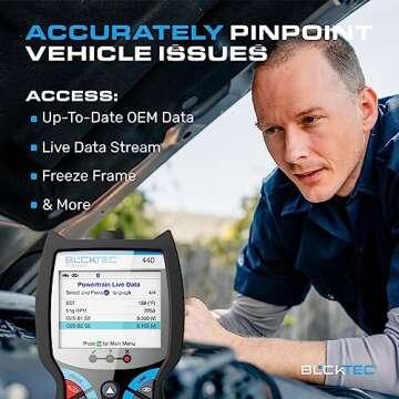 BLCKTEC 440 Bluetooth OBD2 Scanner Diagnostic Tool - Car Code Reader and Scanner for Car - Comes wit...