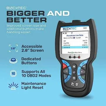 BLCKTEC 440 Bluetooth OBD2 Scanner Diagnostic Tool - Car Code Reader and Scanner for Car - Comes with Live Data - Battery/Charging System Test - Works for All OBD Compliant Cars 1996 & Newer