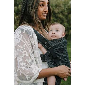 Boba X Ergonomic Baby Carrier - Adjustable Infant Carrier for Newborn to Toddler, Front and Backpack Babywearing 7 to 45 lbs, Baby Carrier with Adjustable Straps and Padded Shoulders (Leopard)