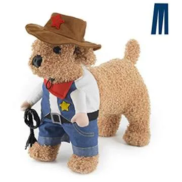 Mikayoo Pet Dog Cat Halloween Costumes,The Cowboy for Party Christmas Special Events Costume,West Cowboy Uniform with Hat,Funny Pet Cowboy Outfit Clothing for Dog cat(M) Blue