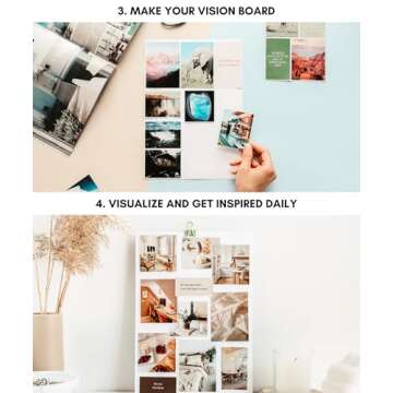 Vision Board Book - 800+ New and Improved Vision Board Pictures and Quotes for Vision Board Kit, Visualize, Inspire and Create Life Goals, Magazine for Vision Board Clip Art and Collage Book