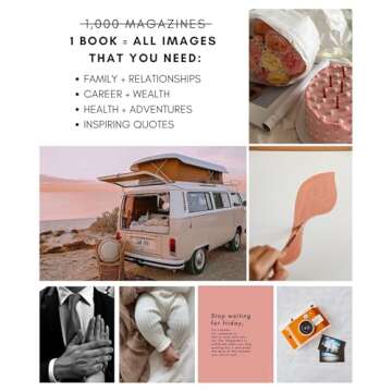 Vision Board Book - 800+ New and Improved Vision Board Pictures and Quotes for Vision Board Kit, Visualize, Inspire and Create Life Goals, Magazine for Vision Board Clip Art and Collage Book