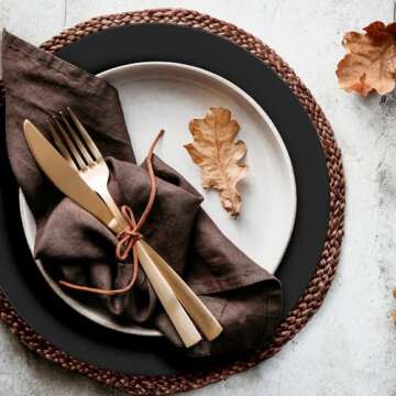 Opexscal Black Charger Plates for Weddings & Events