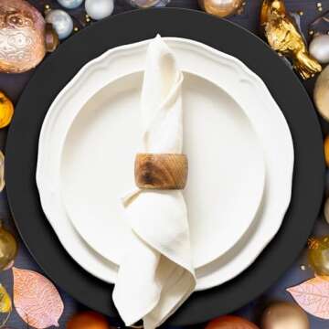 Opexscal Black Charger Plates for Weddings & Events