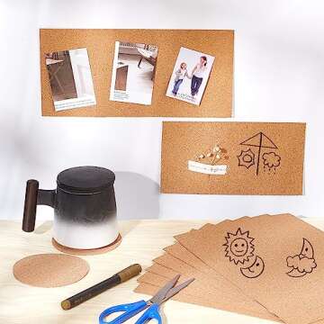 Versatile Self-Adhesive Cork Sheets for Crafting