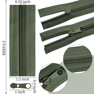 Syhood 35 Yards 7 Color Sewing Zippers with 70 Sliders for DIY Crafts