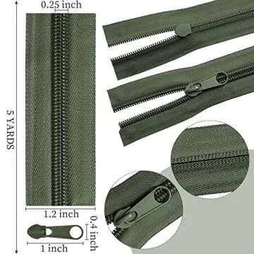 Syhood 35 Yards 7 Color Sewing Zippers with 70 Sliders for DIY Crafts