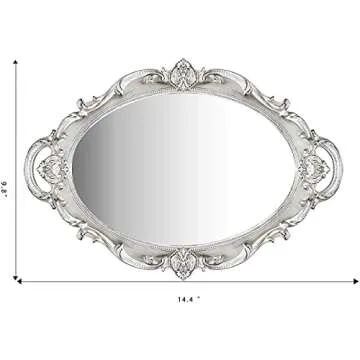 Yamfurga Decorative Mirror Tray - Elegant Makeup Organizer