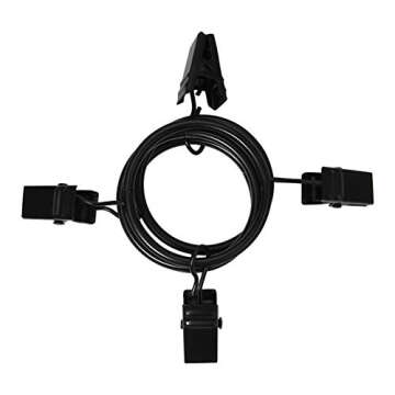 AMZSEVEN 100 Pack Curtain Rings with Clips, Drapery Clips with Rings, Drapes Rings 1.26 in Interior Diameter, Fits up to 1 Inch Curtain Rod, Black