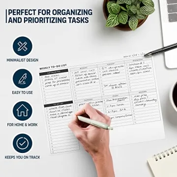 Weekly Planner Pad and To Do List Notepad for Efficient Organization