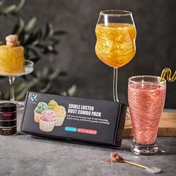 10 Colors Edible Glitter Set - Food-Grade Luster Dust for Cakes