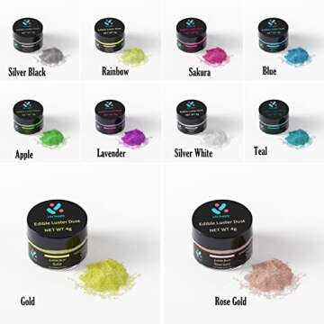 Edible Glitter Set - 10 Colors of Food-Grade Sparkle for Desserts