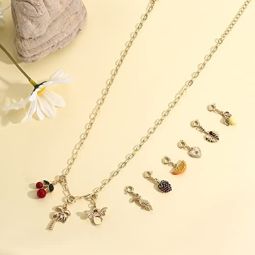 Rambling Rose 14K Gold Plated Fruit Charm Necklace