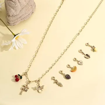 Rambling Rose 14K Gold Plated Fruit Charm Necklace