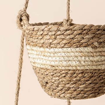 Stylish LA JOLIE MUSE Seagrass Hanging Planters