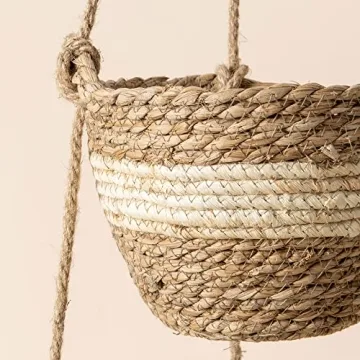 Stylish LA JOLIE MUSE Seagrass Hanging Planters