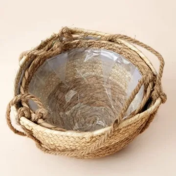 Stylish LA JOLIE MUSE Seagrass Hanging Planters