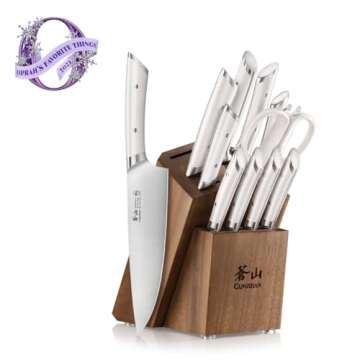 Cangshan HELENA Series German Steel Forged Knife Block Set (12-Piece, White), Oprah's Favorite Things 2023