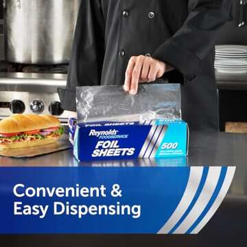 Reynolds Foodservice Pre-Cut Aluminum Foil Sheets, Great for Concessions, Catering, Cafeterias, and ...