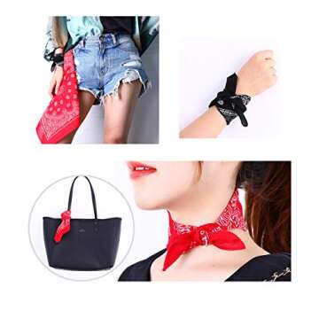 Bycc Bynn 3 Pack Pure Cotton Paisley Pattern Bandanas Square Scarf Headwear (Royal Blue +Black Green + Orange)