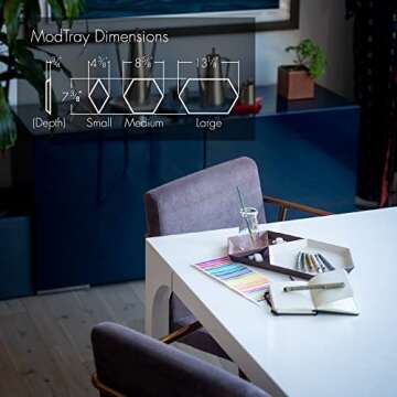 LINE+ARC ModTrays (Winter Salad) Metal Stacking Decorative Trays for Coffee Table, Nesting, Geometric, Modern, catchall for Vanity, Jewelry, Ottoman, Housewarming