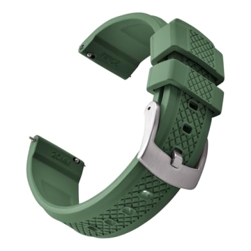 JWNSPA Fluorine Rubber FKM/FPM Watch Band - 20mm 22mm Quick Release Soft Diving Strap for Men Women(...