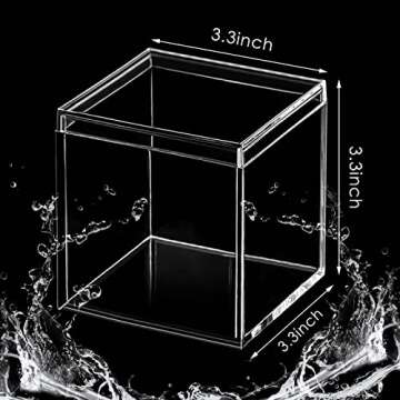 Juexica 12 Pcs Clear Acrylic Plastic Small Acrylic Box with Lid Decorative Storage Box Jewelry Displ...