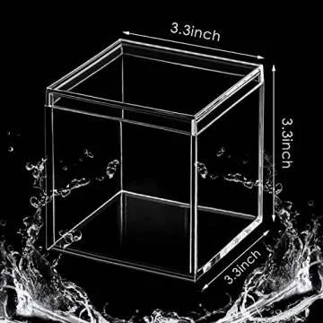 Juexica 12 Pcs Clear Acrylic Plastic Small Acrylic Box with Lid Decorative Storage Box Jewelry Displ...