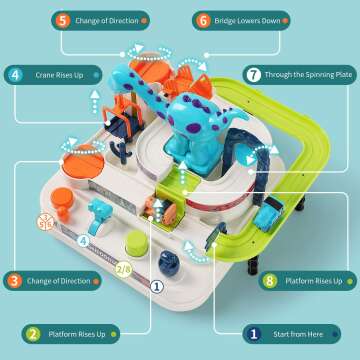 Kids Train Race Track Play Set for Ages 3-7