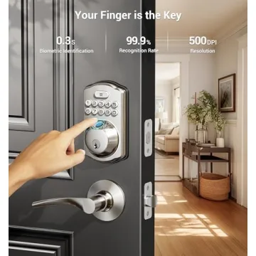 Keyless Fingerprint Door Lock with Handles