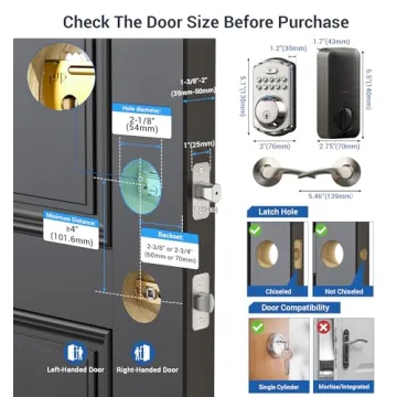 Keyless Fingerprint Door Lock with Handles
