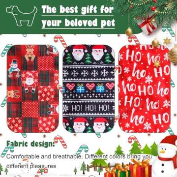 KATOLK 6 Pieces Christmas Dog Clothes for Small Dogs, Soft and Breathable Pet Shirt, Winter Puppy Kitten Vest Printed Dog Shirts, Christmas Snowman Santa Claus Reindeer Dog T-Shirts for Pet Dogs Cats