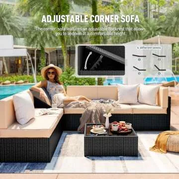 Pamapic 7-Piece Outdoor Sectional Furniture Set