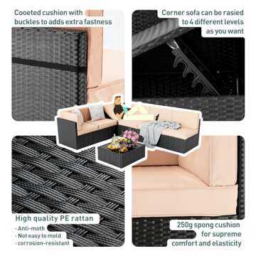Pamapic 7-Piece Outdoor Sectional Furniture Set