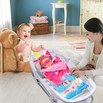 ebuddy 18 inch Doll Clothes 18 Inch Doll Accessories-Unicorn Doll Costume Colorful Tie-Dyed Pajamas Sleeping Bag Set for 18 inch Girl Doll,Most 18 Inch Dolls(No Doll)