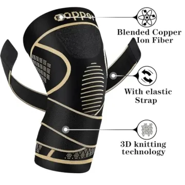 Knee Braces with Strap for Pain Relief (2 Pack)