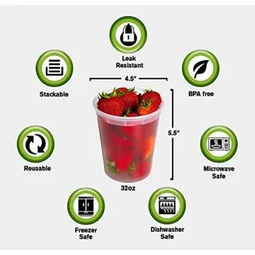 32oz Clear Deli Food Storage Containers - 24 Pack