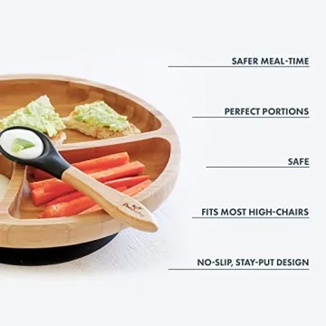 Avanchy Bamboo Toddler Suction Plate with Spoon