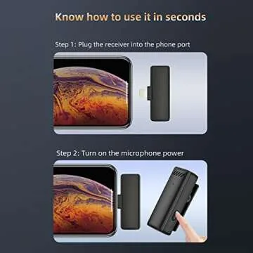 2 Pack Wireless Lavalier Microphone for iPhone iPad,2.4GHz Plug-Play Professional Video Recording Mic with Charging Case AI Mode Denoise Live Stream Interview Vlog TikTok YouTube 70ft Transmission