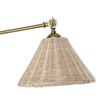 Stylish WINGBO Wall Sconce with Rattan Shade - Adjustable Lighting