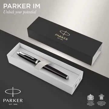PARKER IM Rollerball Pen - Sophisticated Black Lacquer with Chrome Trim