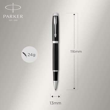 PARKER IM Rollerball Pen - Elegant Black Lacquer Design