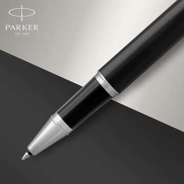 PARKER IM Rollerball Pen - Elegant Black Lacquer Design