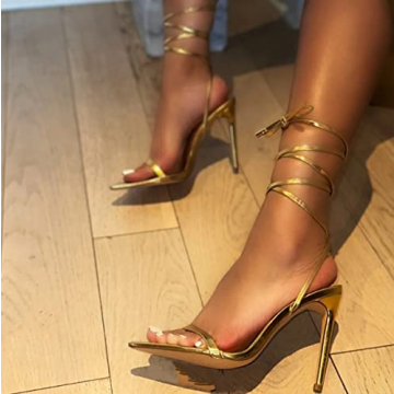 Stylish Liliana Lace Up Stiletto High Heel Sandals