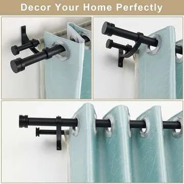Stylish Double Drapery Curtain Rods, Adjustable and Durable