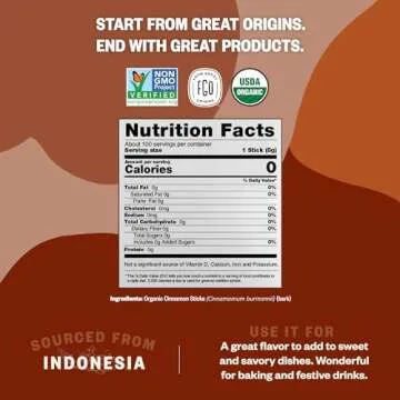 FGO Organic Cinnamon Sticks from Indonesia - 16 oz Pack