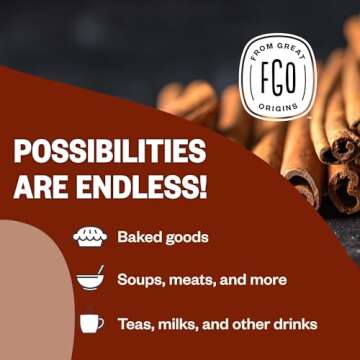 FGO Organic Cinnamon Sticks from Indonesia - 16 oz Pack